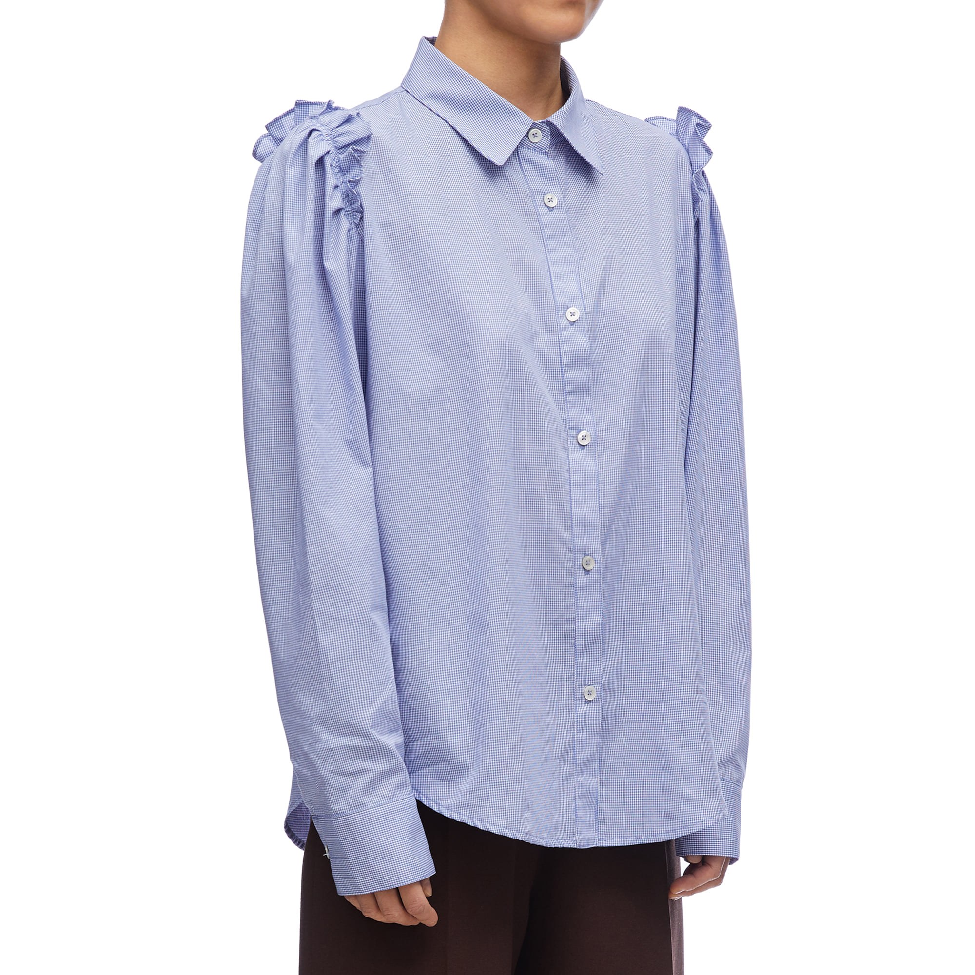[아울렛] Humming frill shirt(허밍 프릴 셔츠) Blue
